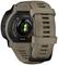 A robust smartwatch with tactical features, GPS and heart rate sensor. It is designed in a sand-coloured casing.