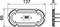 Technical drawing of an oval object with dimensions 137 x 66 x 8 mm. Detailed views of the shape and structure.