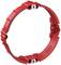 Red plastic ring with screws, most likely a mounting element for electrical installations or building construction.
