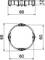 Technical drawing of a round flush-mounting box with dimensions: 68 mm diameter, 60 mm internal diameter, 42 mm depth.