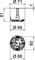 Technical drawing of an electrical flush-mounted socket box with the following dimensions: 71 mm diameter at the top, 68 mm at the bottom, 66 mm in the middle, height 61 mm. Circular design.