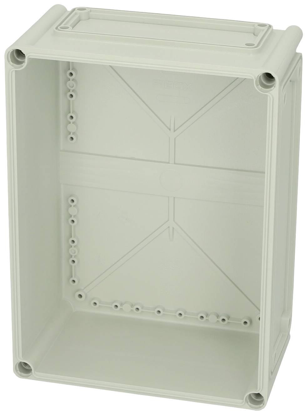 Fibox Base, PC Openings, 2x size 2 flange + 2x size 3 flange 3530316 Casing (bottom part) 380 x 280 x 150 Polycarbonate (PC) Grey-white (RAL 7035) 1 pc(s)