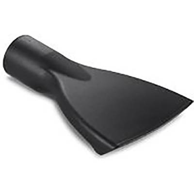 Black vacuum cleaner nozzle with a wide, flat shape, suitable for cleaning large areas.
