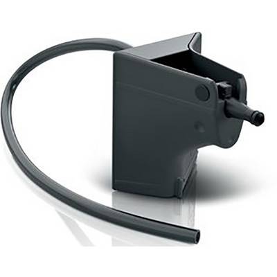 A black plastic hook with a long, flexible hose attached at one end.