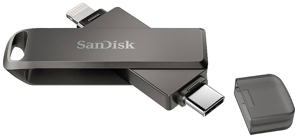SanDisk iXpand® Luxe USB stick 128 GB Black SDIX70N-128G-GN6NE Apple Lightning, USB C® (USB 3.1 1st gen)