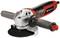 A red and black Einhell angle grinder with a black handle, suitable for grinding metal and stone.