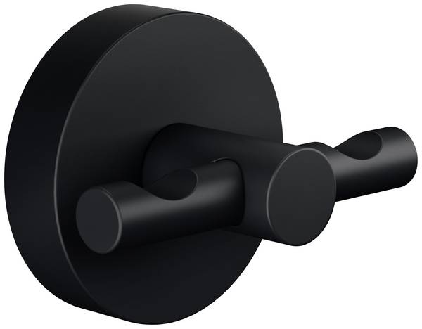 tesa Coat hook 40564-00000-00 MOON BLACK No. of hooks: 2 (W x H x D) 50 x 53 x 65 mm Metal Black (matt) 1 pc(s)