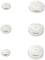 'Five silver button cells of various sizes, labelled LR621, LR41, LR1130, LR626 and LR44. Markings: 0% Hg, CELL.'