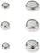 Various silver button cell batteries in different sizes, evenly distributed on a white background.