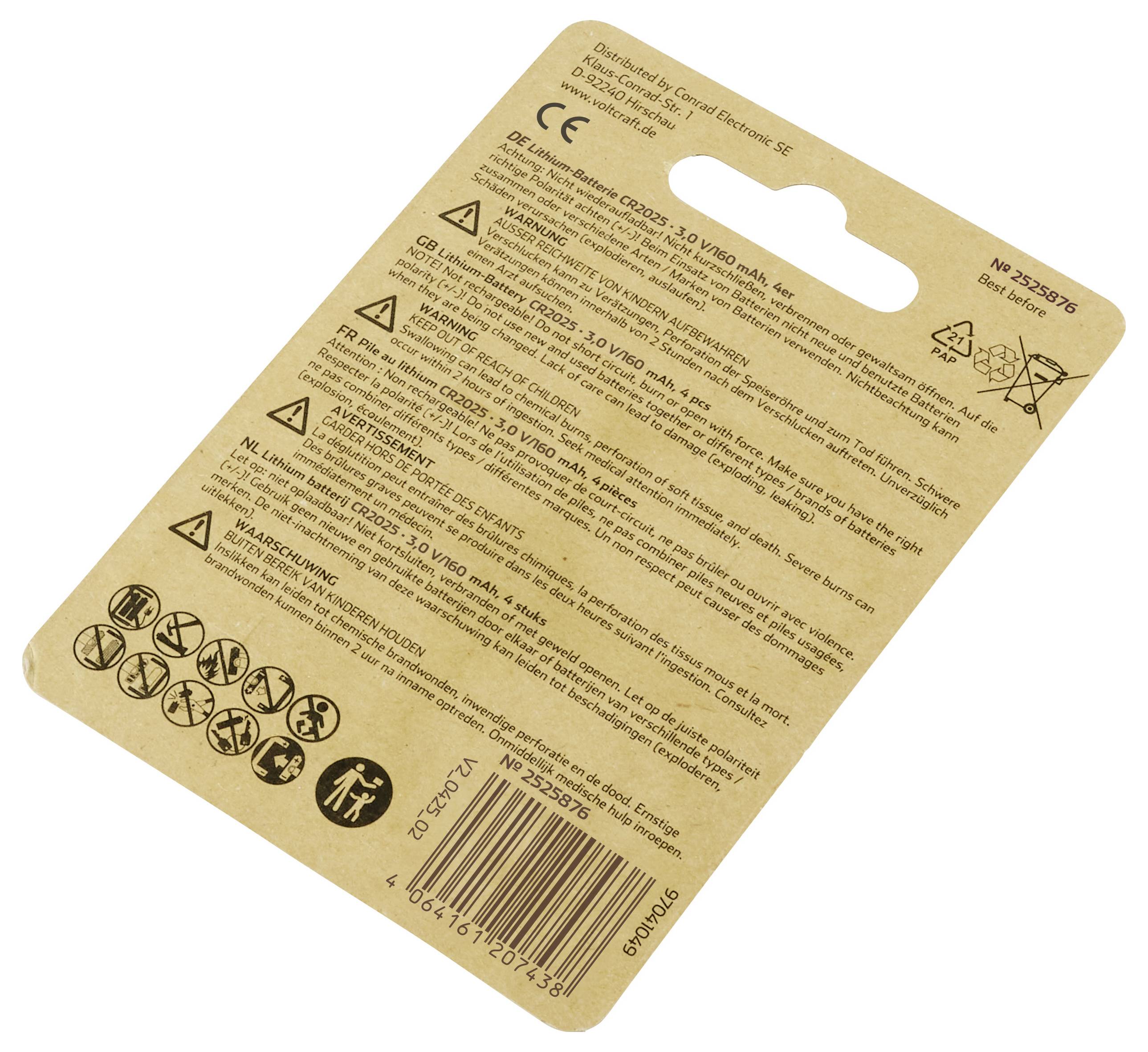 A brown cardboard product packaging with printed text detailing warnings, usage instructions, and multiple safety icons.