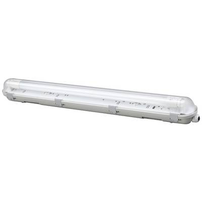 A transparent LED luminaire with an elongated shape, suitable for lighting in industrial or commercial environments.