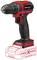 A cordless drill in red and black, with an empty battery slot, advertised as part of the 'Power X-Change' series.