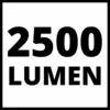 '2500 Lumens' in black text on a white background.