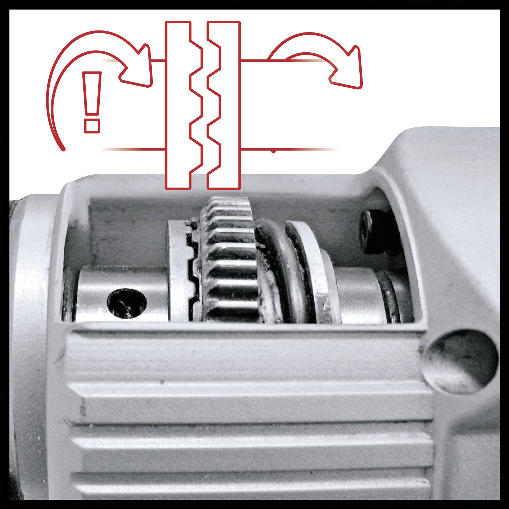Figure shows gears in a mechanical transmission with a warning symbol and instructions for the correct assembly of a component.