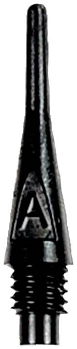 Black pencil case in droplet shape with metal threading at the base, suitable for screwing onto specific writing instruments.