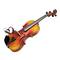 A violin with a mounted microphone, showing strings and bridge clearly. Suitable for acoustic performances and professional recordings.