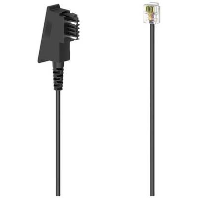 A black network cable and a transparent telephone cable, standing side by side against a white background.