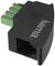 A black network cable adapter with a green plug, branded 'Hama', for connecting Ethernet cables.