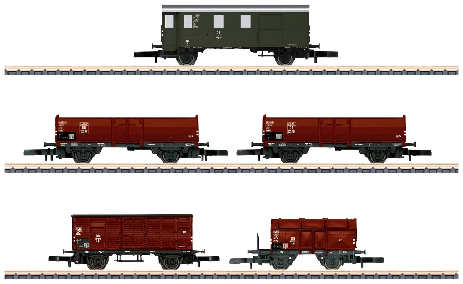 Image of Maerklin 86070 Z 5er set goods wagon of DB