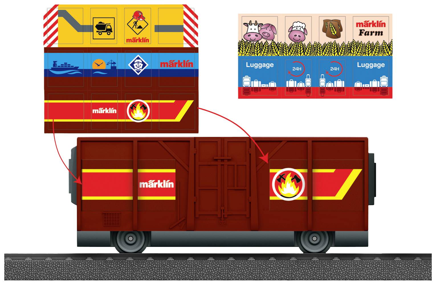 Image of Maerklin World 44143 H0 my world - open goods wagon with sticker