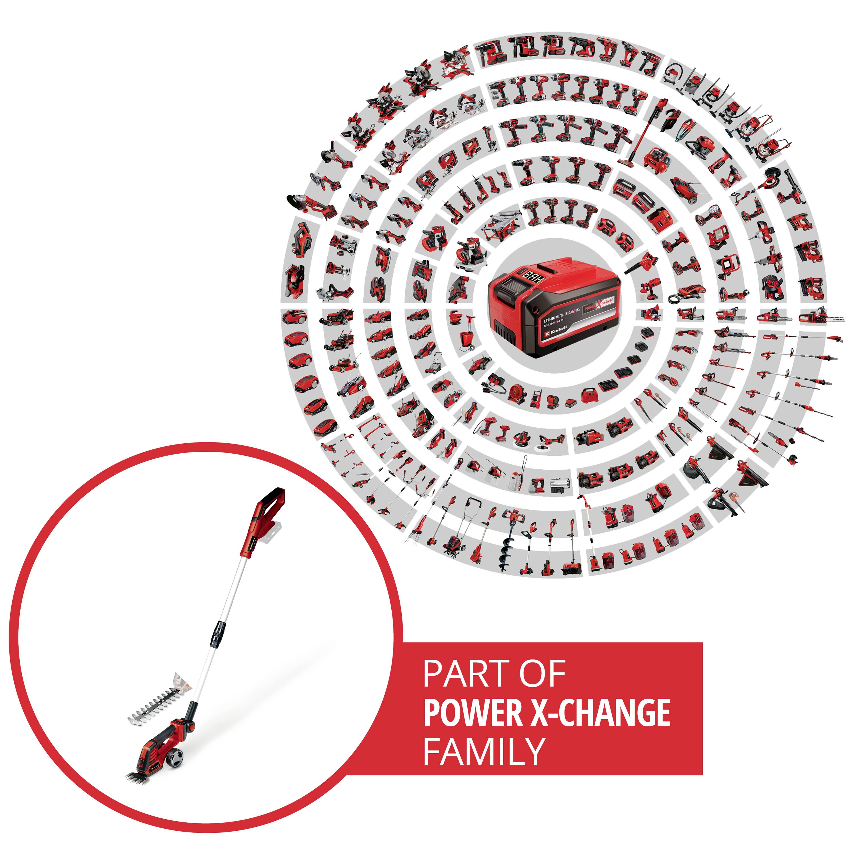 Einhell 3410310 Einhell Power X-Change Akku-Gras- und Strauchschere GE-CG 18/100 Li T-Solo Rechargeable battery Lawn she-3