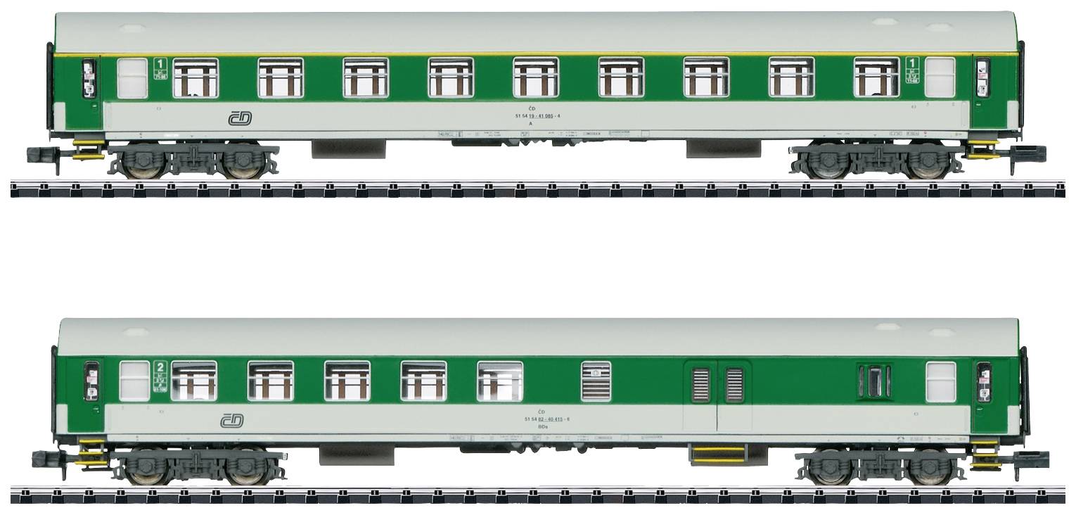 MiniTrix 15695 N 2er set passenger car of CD 2nd class type Y-B/70, 1st class-2