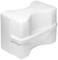 White, ergonomic foam knee cushion with removable cover, designed to be placed between the legs for improved sleeping comfort.