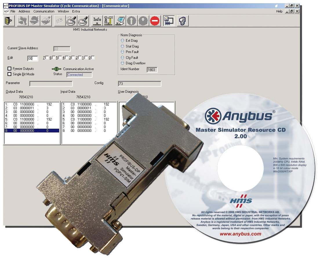 Anybus 017505 Profibus-DPV1 Master Simulator Master Simulator Profibus ...