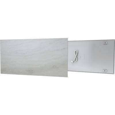 Back of a rectangular object with cable and mounting corners, potentially a technical device or panel.