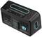 Black, rectangular device with blue accents. Features a large 'Snooze/Light' button, speakers, switches, and a USB port.