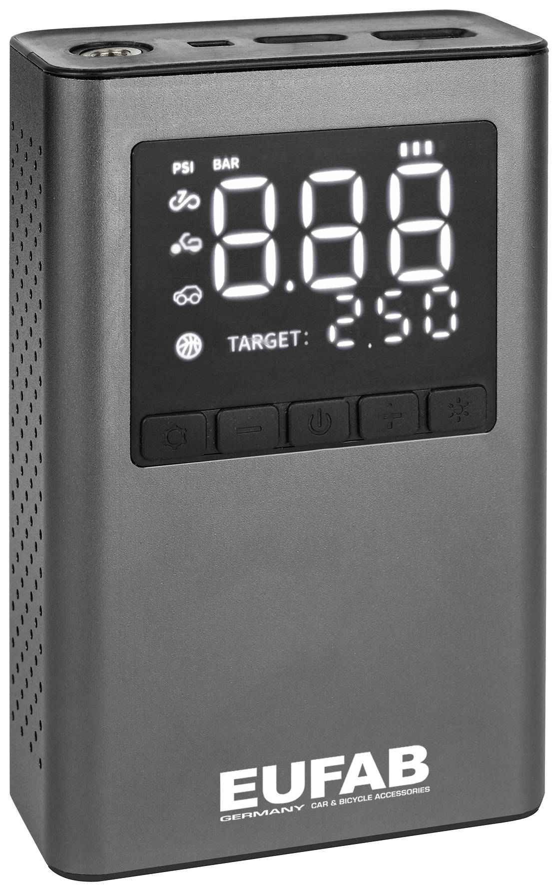 Eufab 21083 Compressor 8 bar incl. inspection light, Storage box/bag, Digital display-4