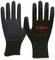 Two black protective gloves with red 'cimco' print and CE marking. They are suitable for professional use.