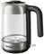 Glass and stainless steel kettle with black handle, capacity 1.7 litres. 'Philips' company logo visible on the base.