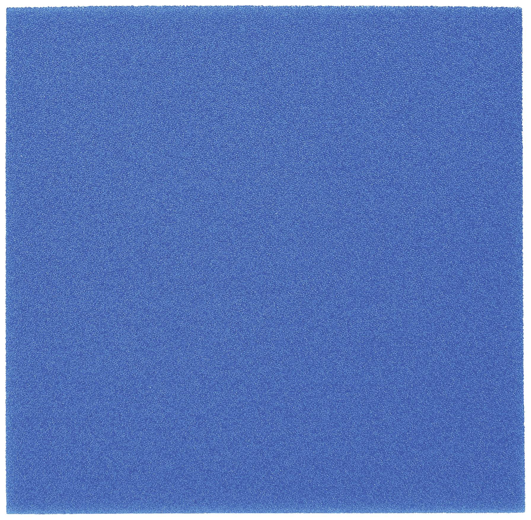 A rectangular, bright blue foam.