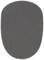 Grey, oval foam cushion that can serve as a microphone windscreen or filter.