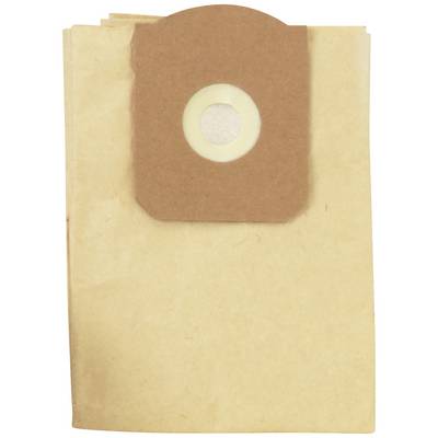 Vacuum cleaner bags made of brown paper with a round plastic element at the top, designed to collect dust and dirt, for vacuum cleaners.