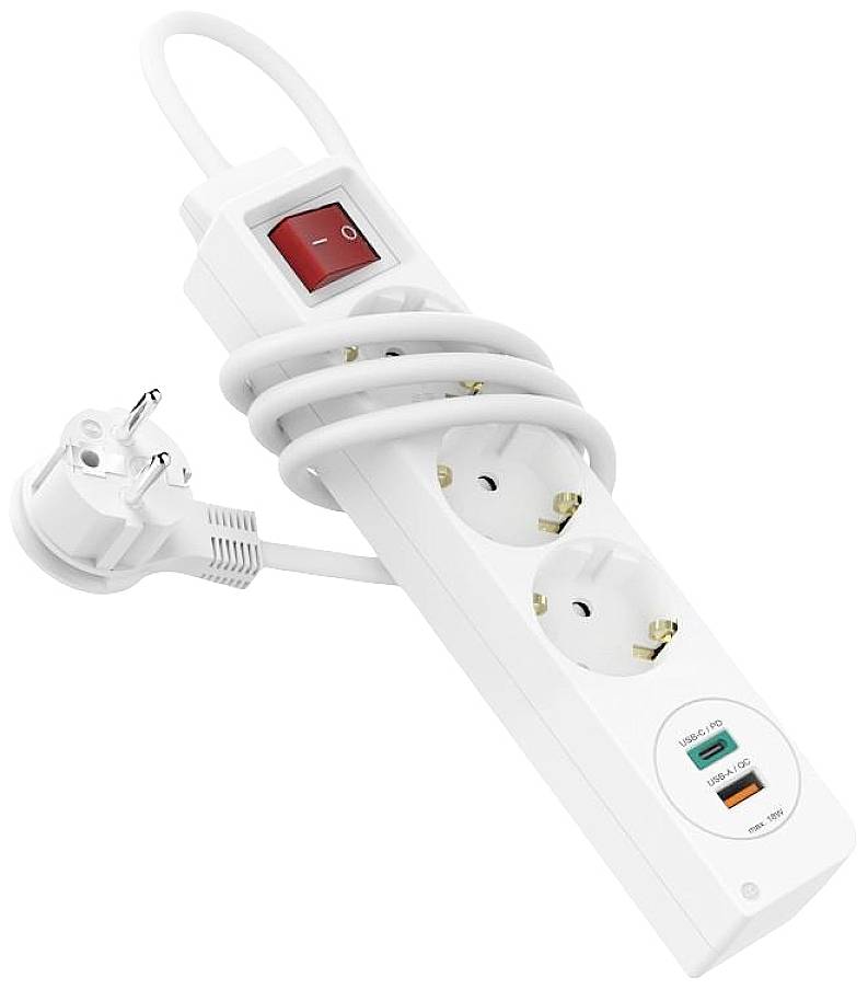 Hama 00133757 Power strip (+ switch) White PG connector 1 pc(s ...