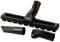A black vacuum cleaner nozzle set with floor head, crevice tool, and round brush. Suitable for various cleaning requirements.