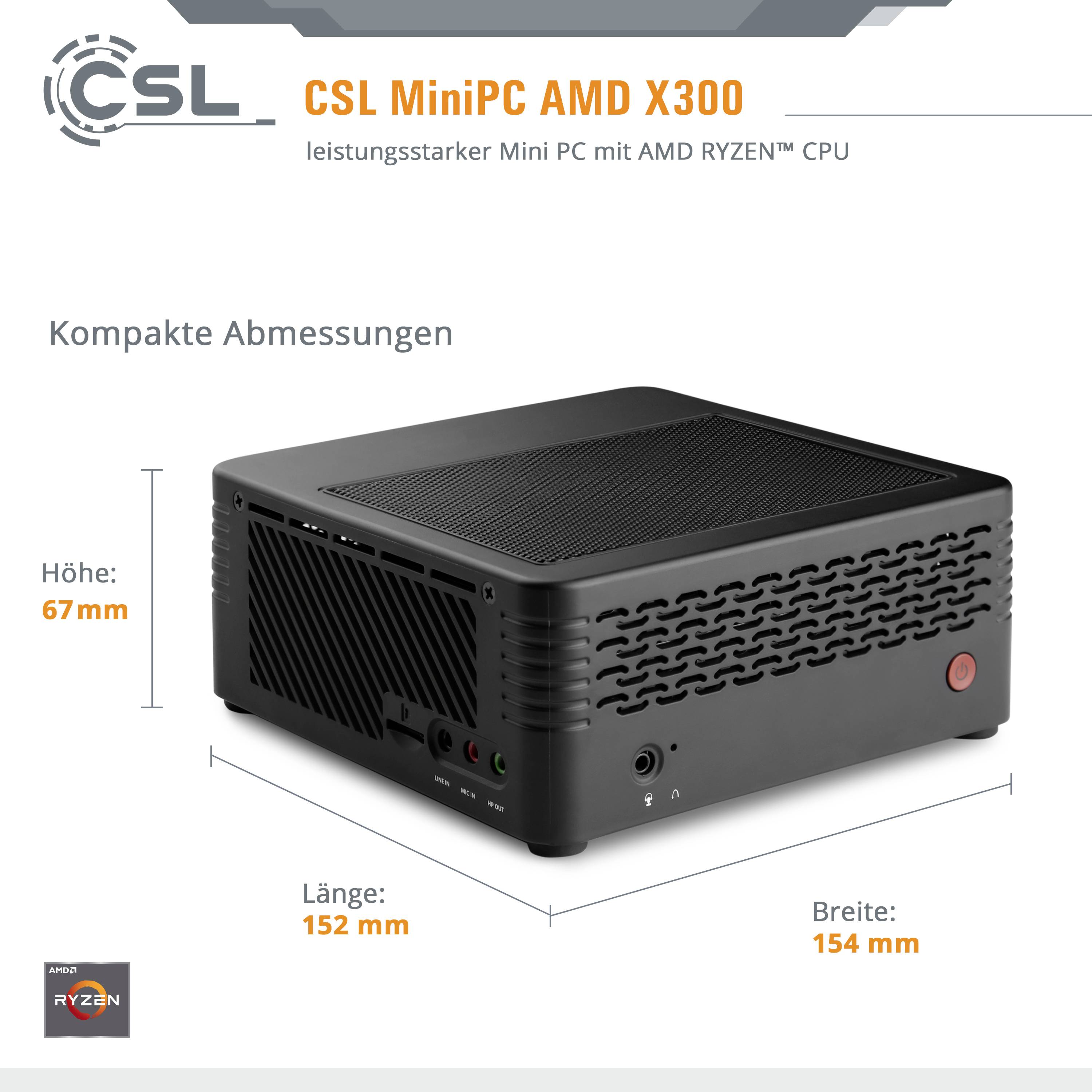 Csl Computer Mini Pc X Amd Ryzen Pro G Gb Ram Gb Ssdamdradeon Graphicswin