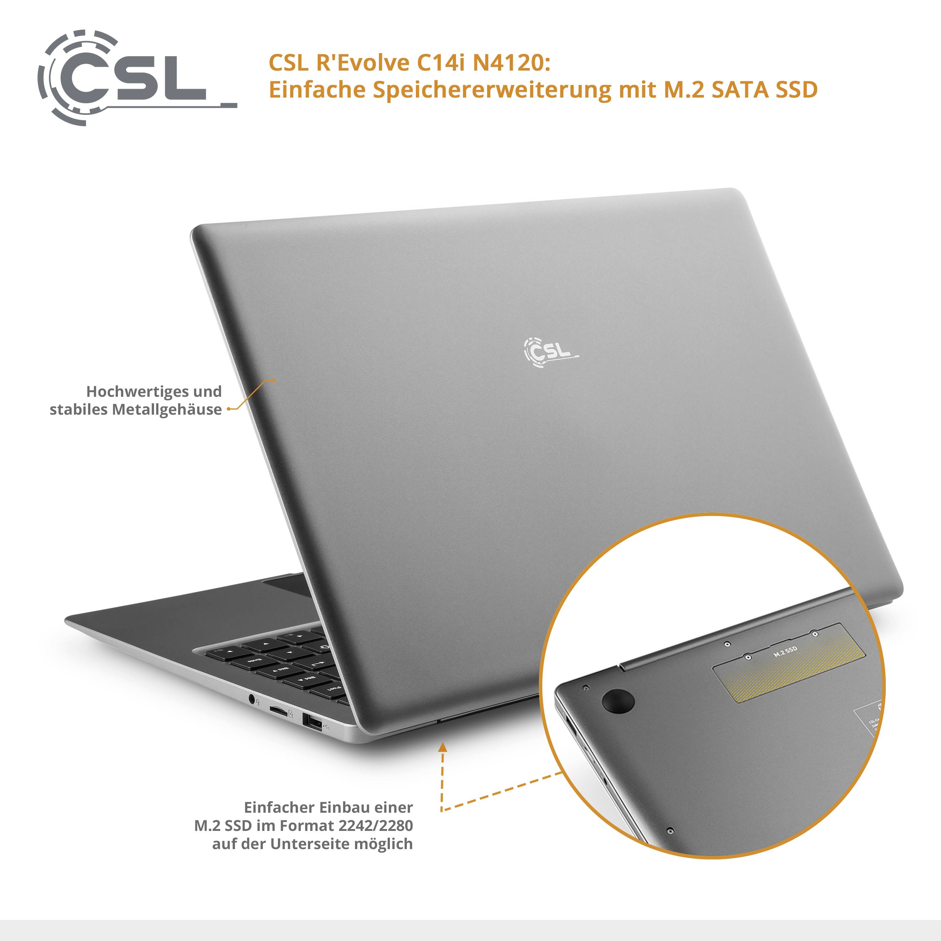 CSL Computer Laptop R' Evolve C14i V2 35.8 cm (14.1 inch) Full HD Intel® Celeron® N4120 4 GB RAM 64 GB eMMC 240 GB SSD G-5