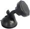Black magnetic holder with suction cup, suitable for attaching devices to smooth surfaces. Ideal for use in a car.