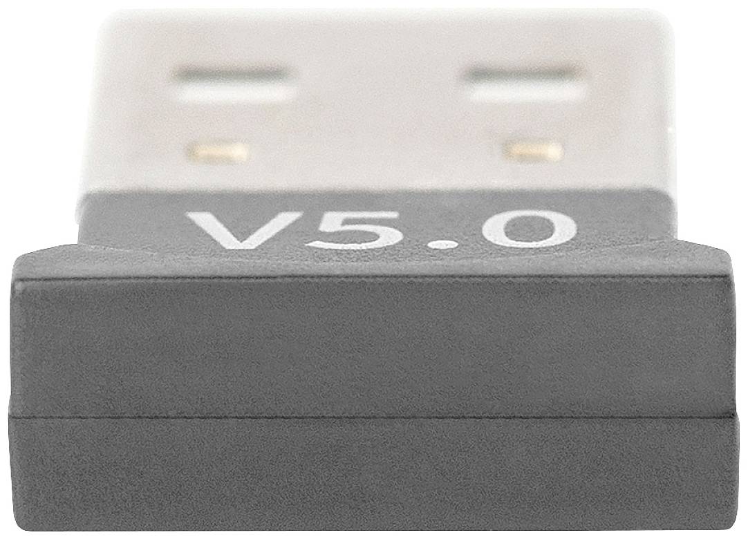 USB adapter with a label 'V5.0', showing the front side with USB plug connection.