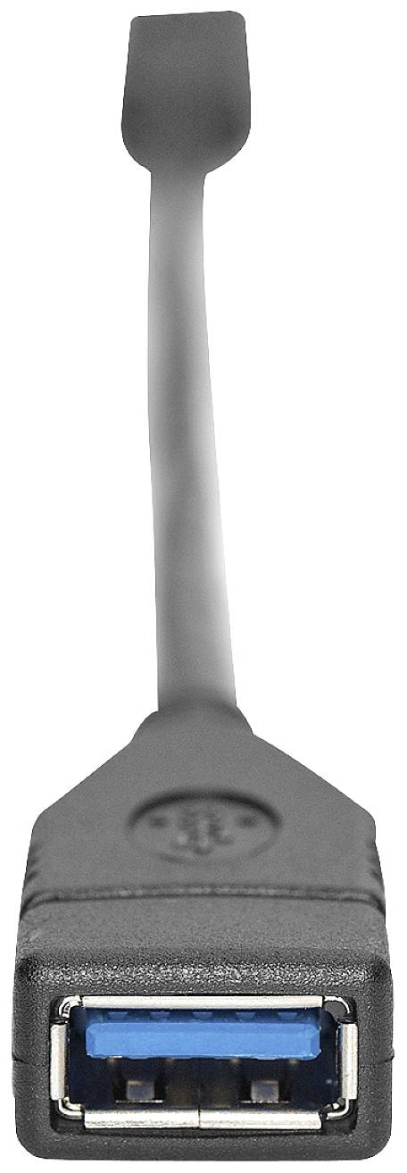 Digitus USB cable USB-C® plug, USB-A socket 0.15 m Black DB-300315-001-S-1