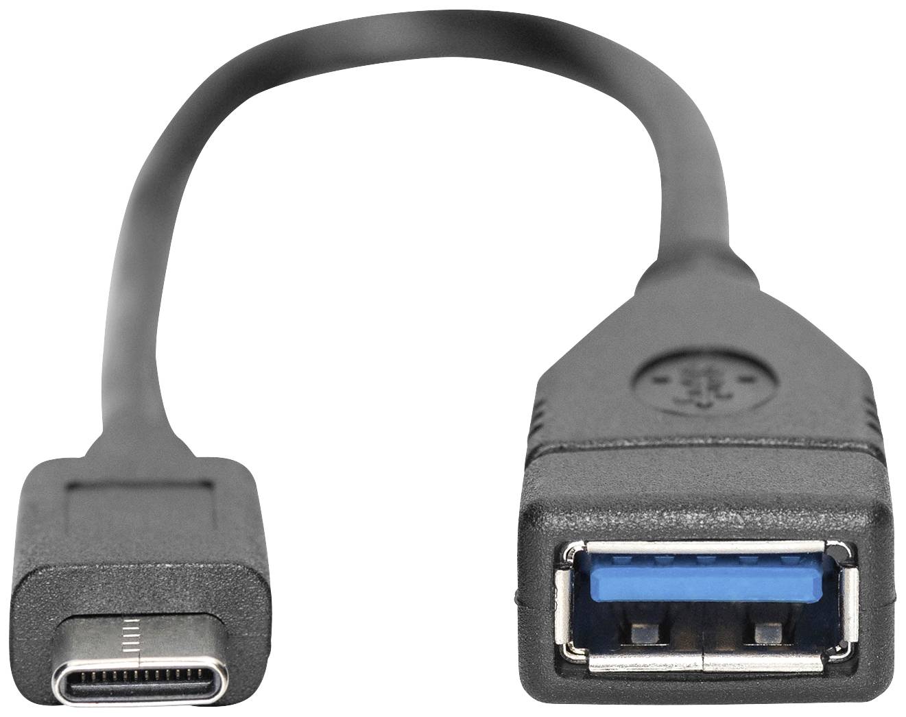 Digitus USB cable USB-C® plug, USB-A socket 0.15 m Black DB-300315-001-S-2