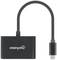 Manhattan USB-C to HDMI Adapter, black. Suitable for connecting devices with HDMI cables to USB-C ports.