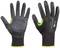 Safety gloves with a black coating and green detail on the thumb. One palm shows the 'Coreshield A4 D' logo. Suitable for work tasks.