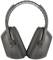 A grey ear defender with an adjustable headband, suitable for noise protection in loud environments.