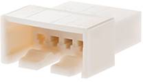 A cream-white plastic connector with three rectangular openings on the front face, used for electrical plug connections.