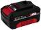 Three Einhell battery chargers: two dual chargers and one single. Text below: New design, same battery.