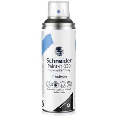 Spray paint 'Schneider Paint-It 030', acrylic paint, matt, UV-resistant, suitable for DIY projects. Contains blue colour stripe.